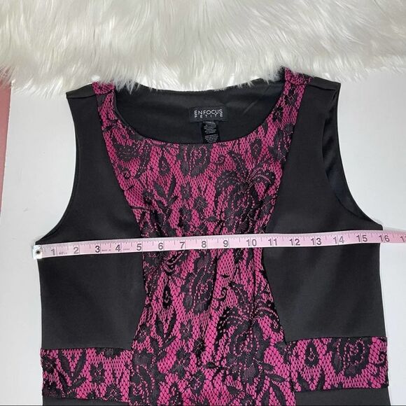 Enfocus Petite Bodycon Dress Black and Magenta 8P - Picture 8 of 12